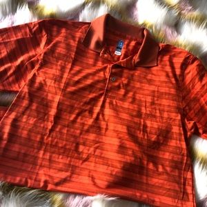 PGA Tour Men’s Orange Striped Golf Shirt